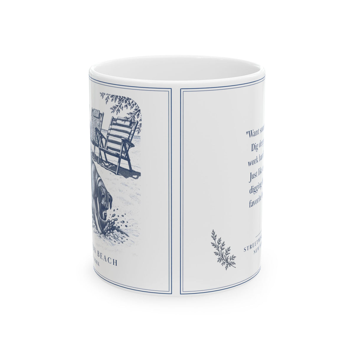 Brighton Beach New York, Boxer Dog: Whimsical Wisdom Mug