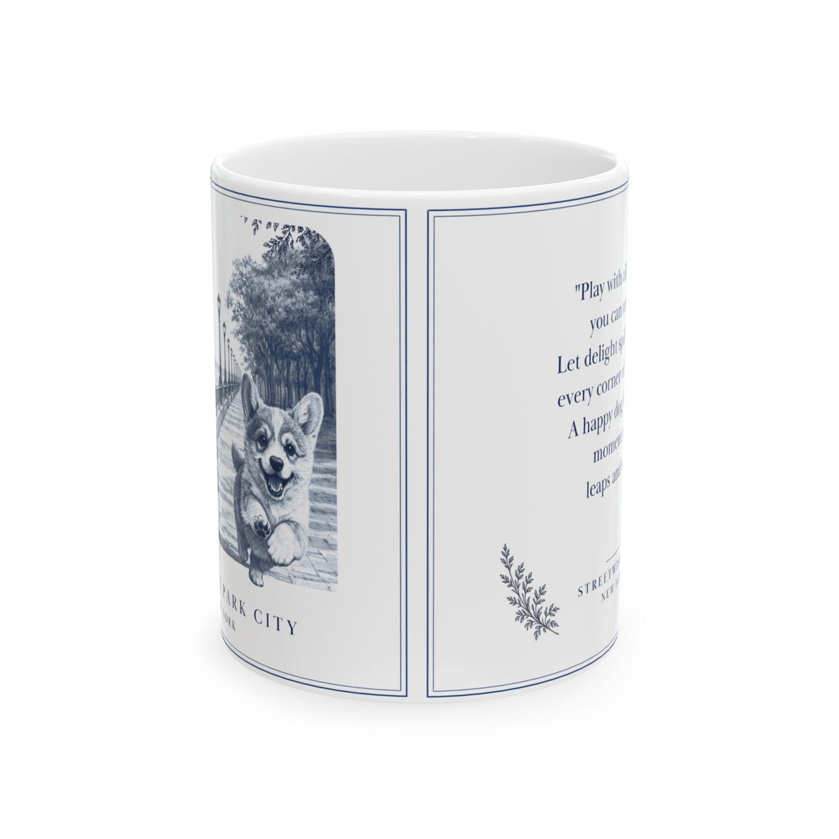 Battery Park City New York, Corgi: Whimsical Wisdom Mug
