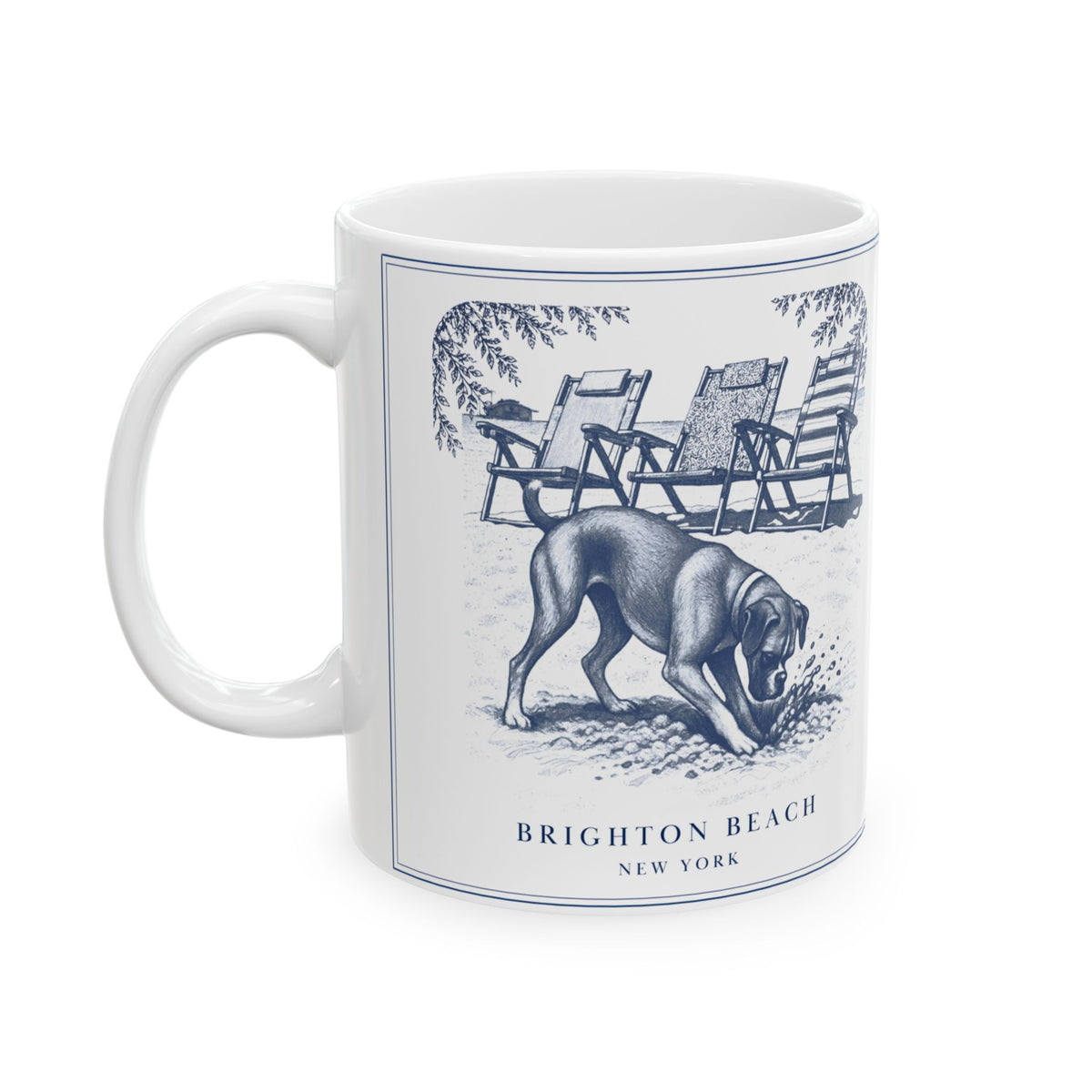 Brighton Beach New York, Boxer Dog: Whimsical Wisdom Mug