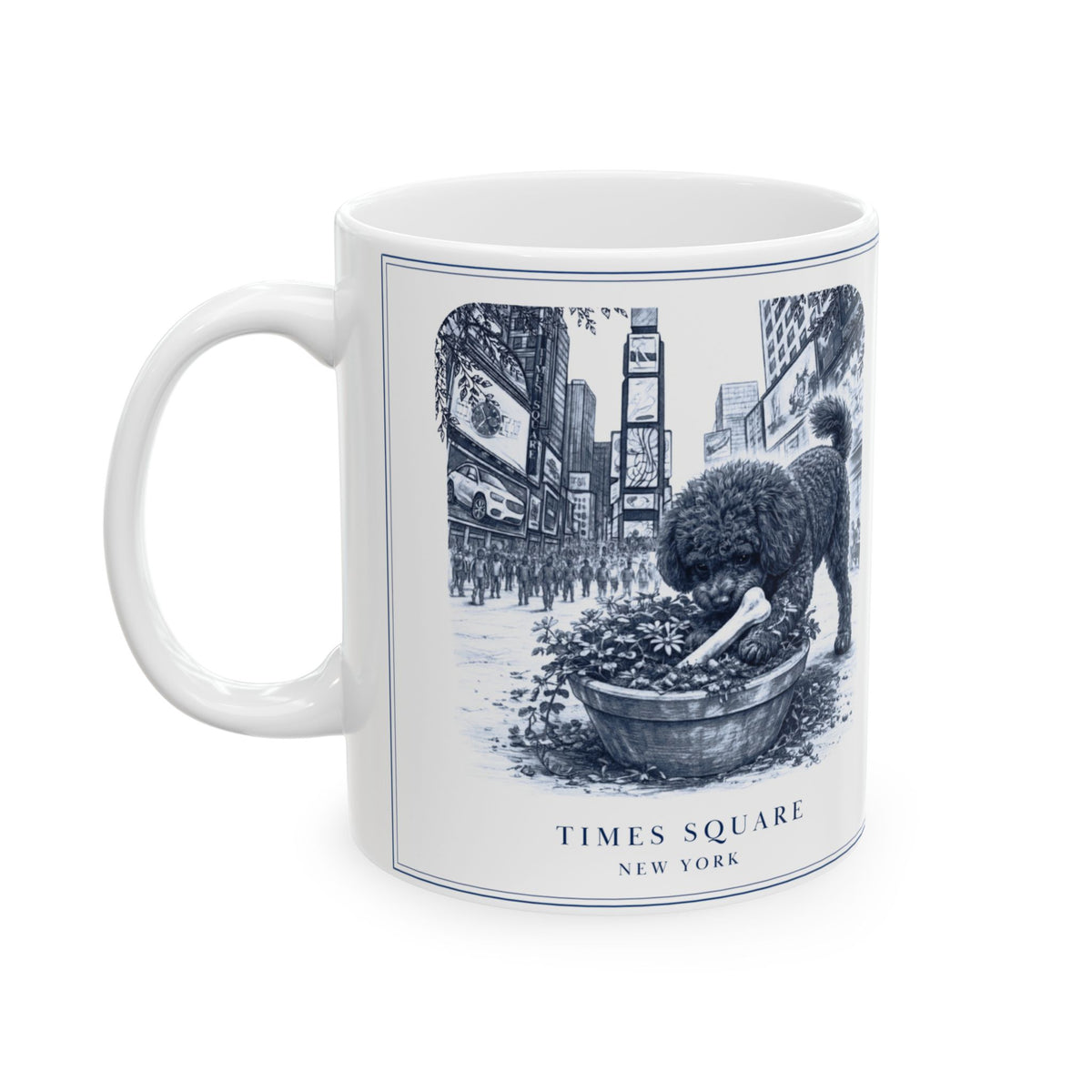 Times Square New York, Toy Poodle: Whimsical Wisdom Mug