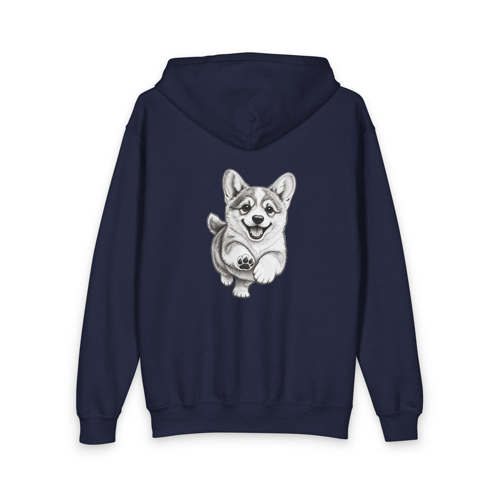 Corgi, Youth Heavy Blend Zipped Unisex Hoodie